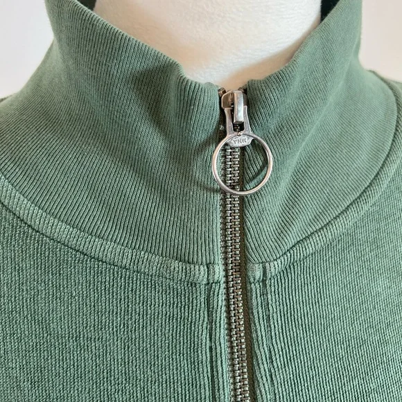 NEW / Madewell Simply Garment-Dyed Terry Zip-Up Lightweight Sweatshirt - Picture 5 of 8